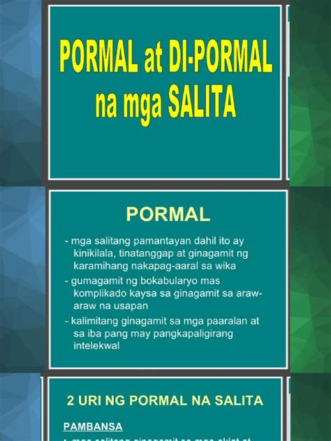 Pormal at Di.